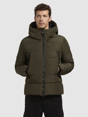 Veste d’hiver 'WOU' khujo en vert : devant