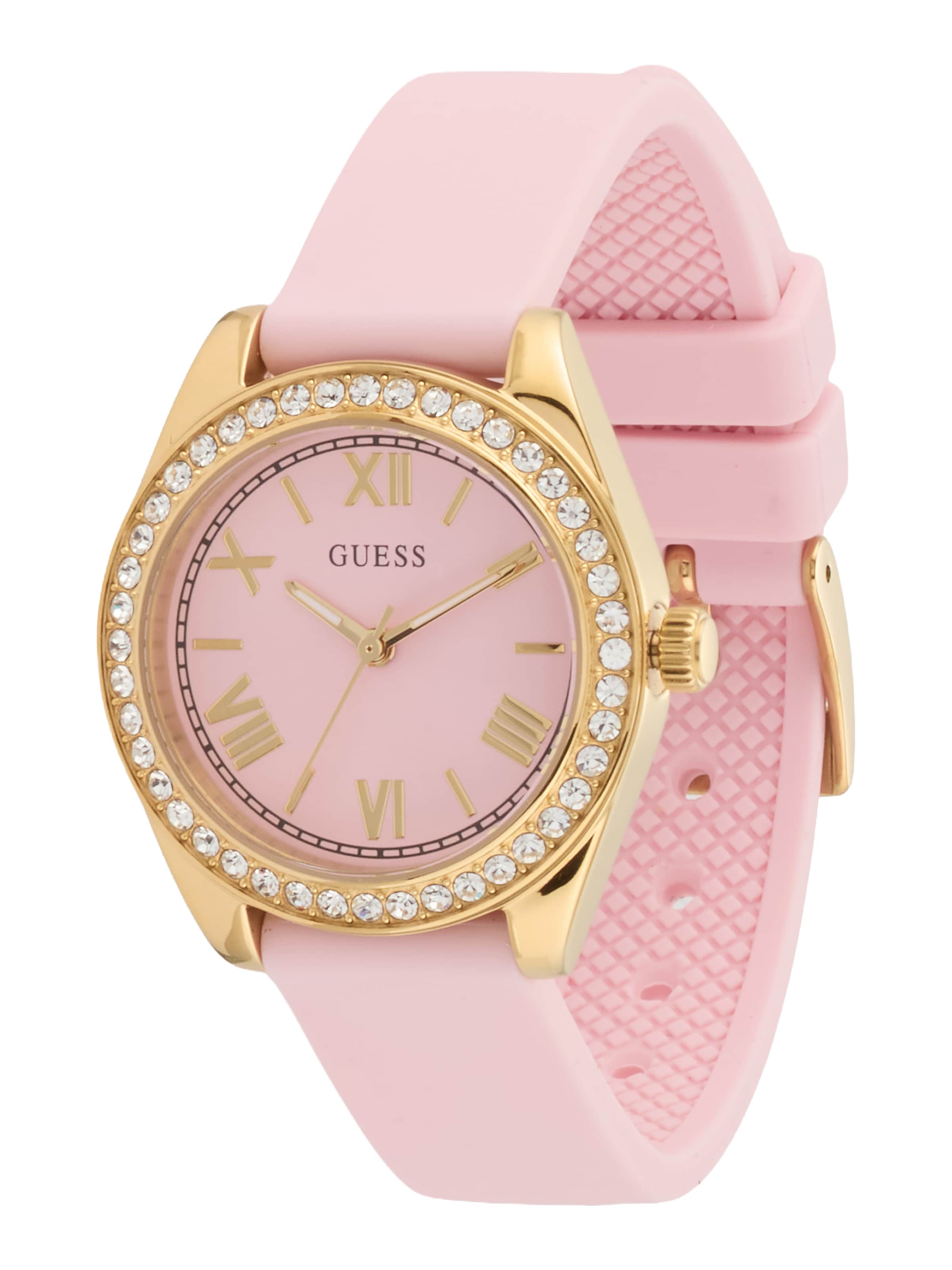 Ceas analogic de la GUESS pe auriu: față