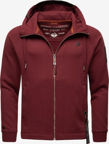 STONE HARBOUR Zip-Up Hoodie 'Finn Luca' in Red: front