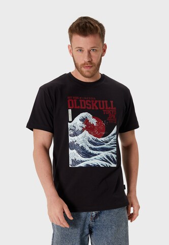 Oldskull Shirt 'Asian Big W' in Zwart: voorkant