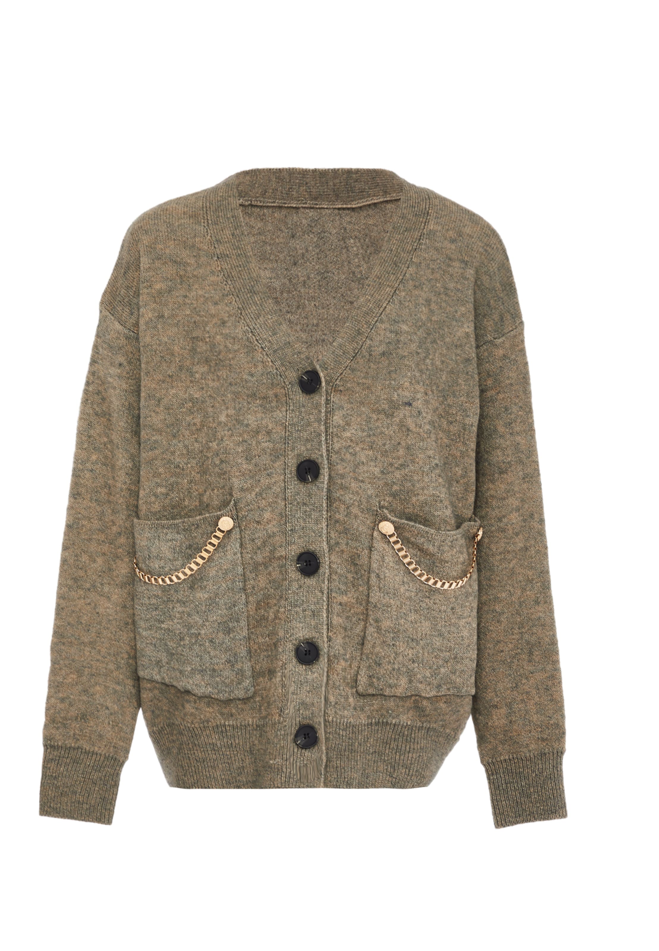 caissa - Casaco de malha em bege: frente