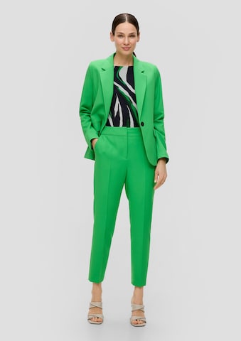 s.Oliver BLACK LABEL Tapered Trousers with creases in Green