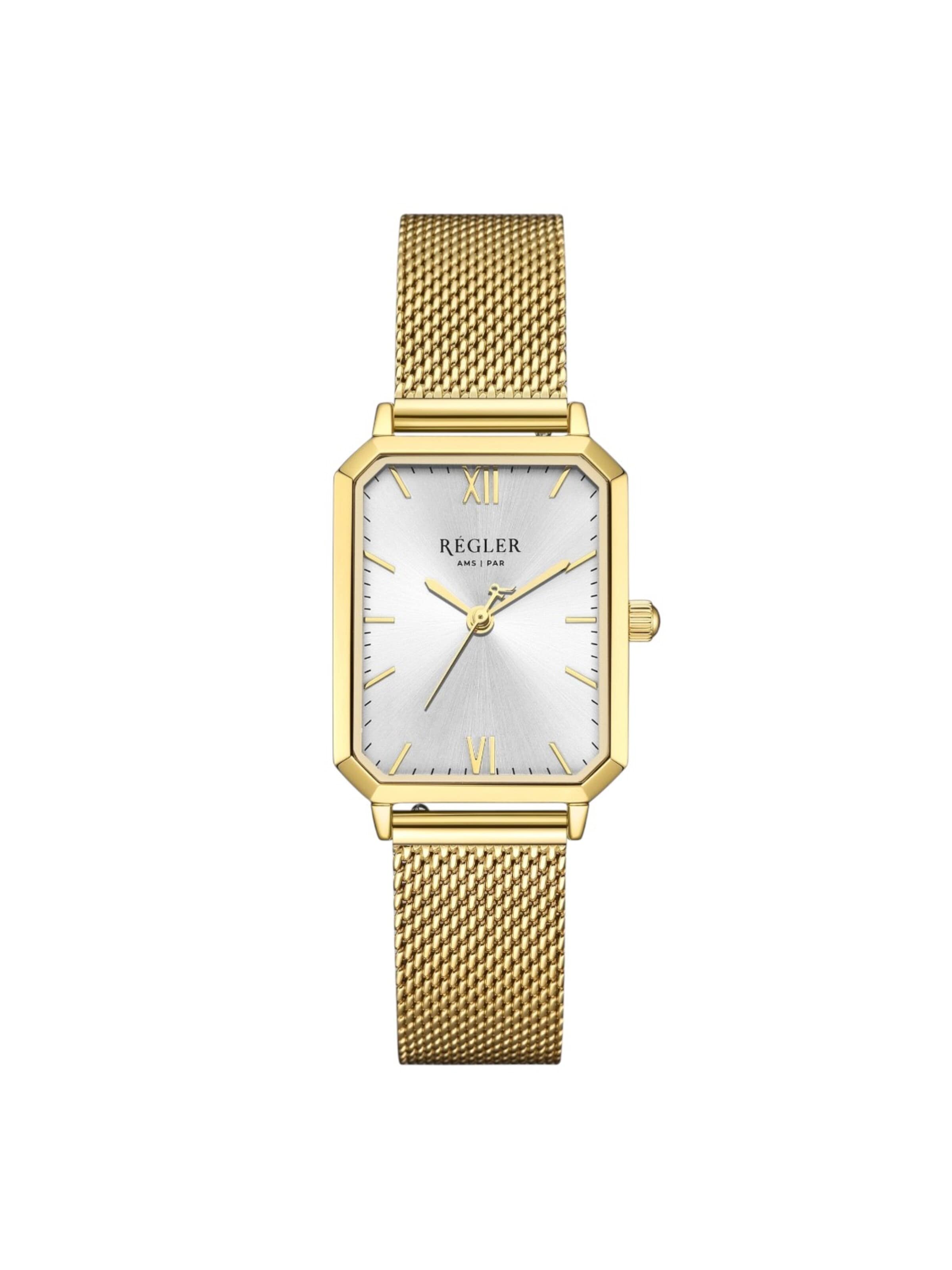 Régler Analog Watch 'Régler Élégance Mesh Gold - Silver' in Gold: front
