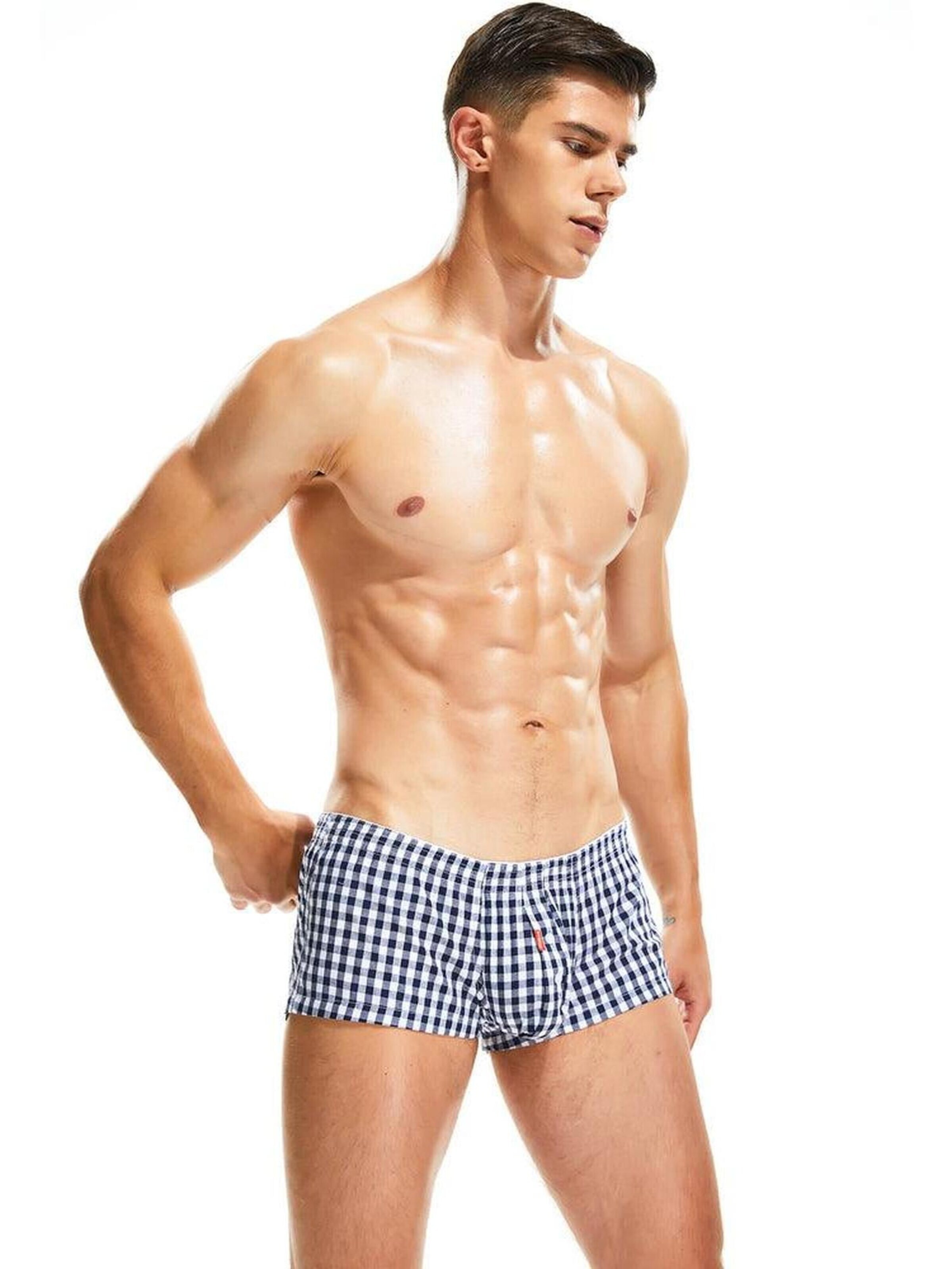 SEOBEAN Boxershorts 'Checkered'‌‌ in Schwarz