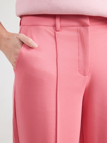 Wide leg Pantaloni cu dungă 'IHKate' de la ICHI pe roz