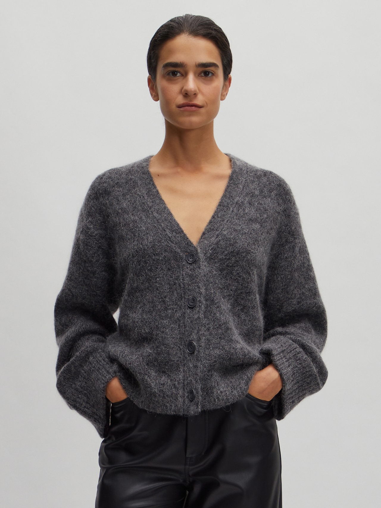 EDITED Producten Gebreid vest 'Onorina' Grijs gemêleerd