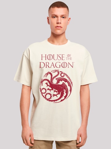 F4NT4STIC Shirt 'House Of The Dragon Targaryen' in Beige: voorkant