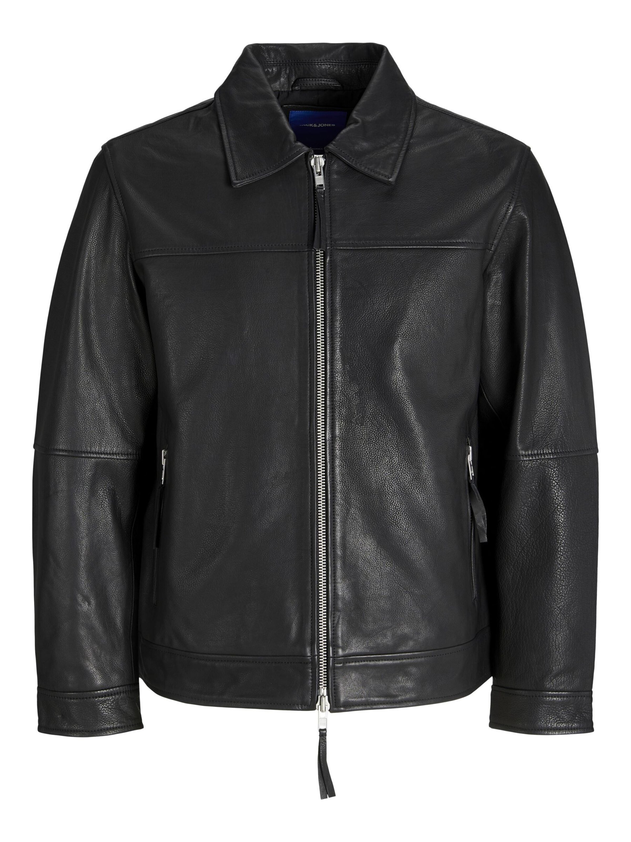 JACK & JONES - Chaqueta de entretiempo en negro: frente