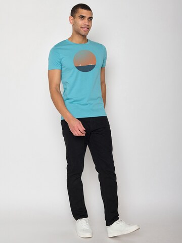 GREENBOMB Shirt 'Nature Horizon' in Blue