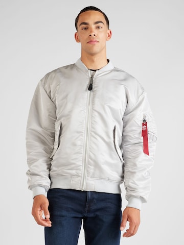 ALPHA INDUSTRIES Φθινοπωρινό και ανοιξιάτικο μπουφάν σε γκρι: μπροστά