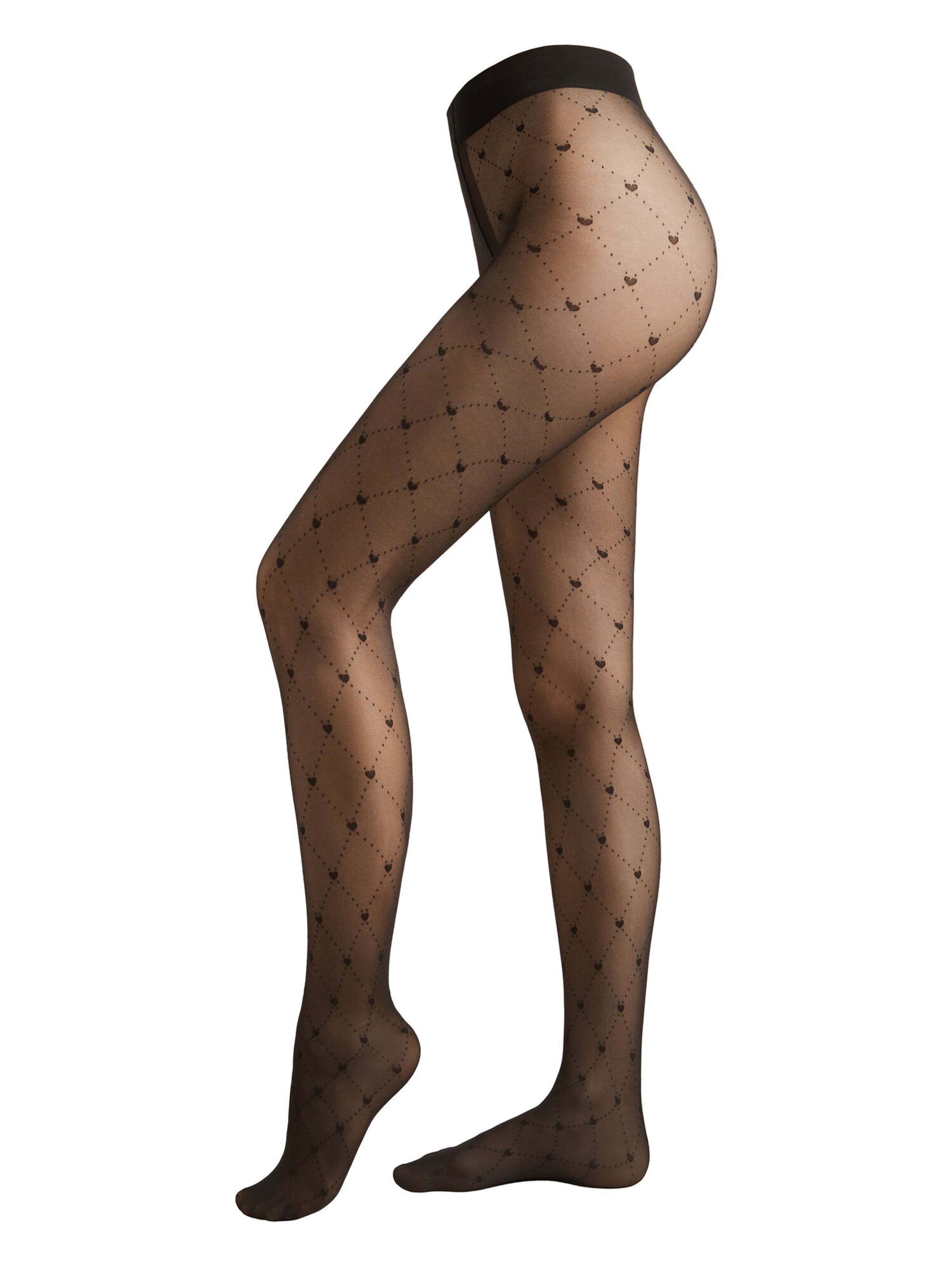 CALZEDONIA Tights 'HEARTS' in Black: front