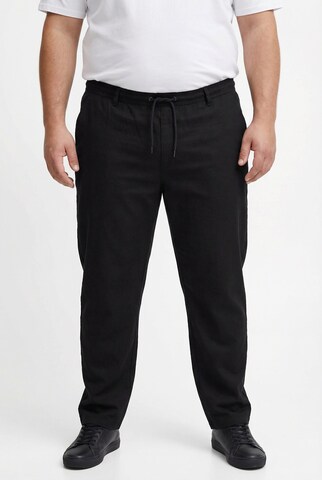 Men Plus Regular Trousers in Black: front
