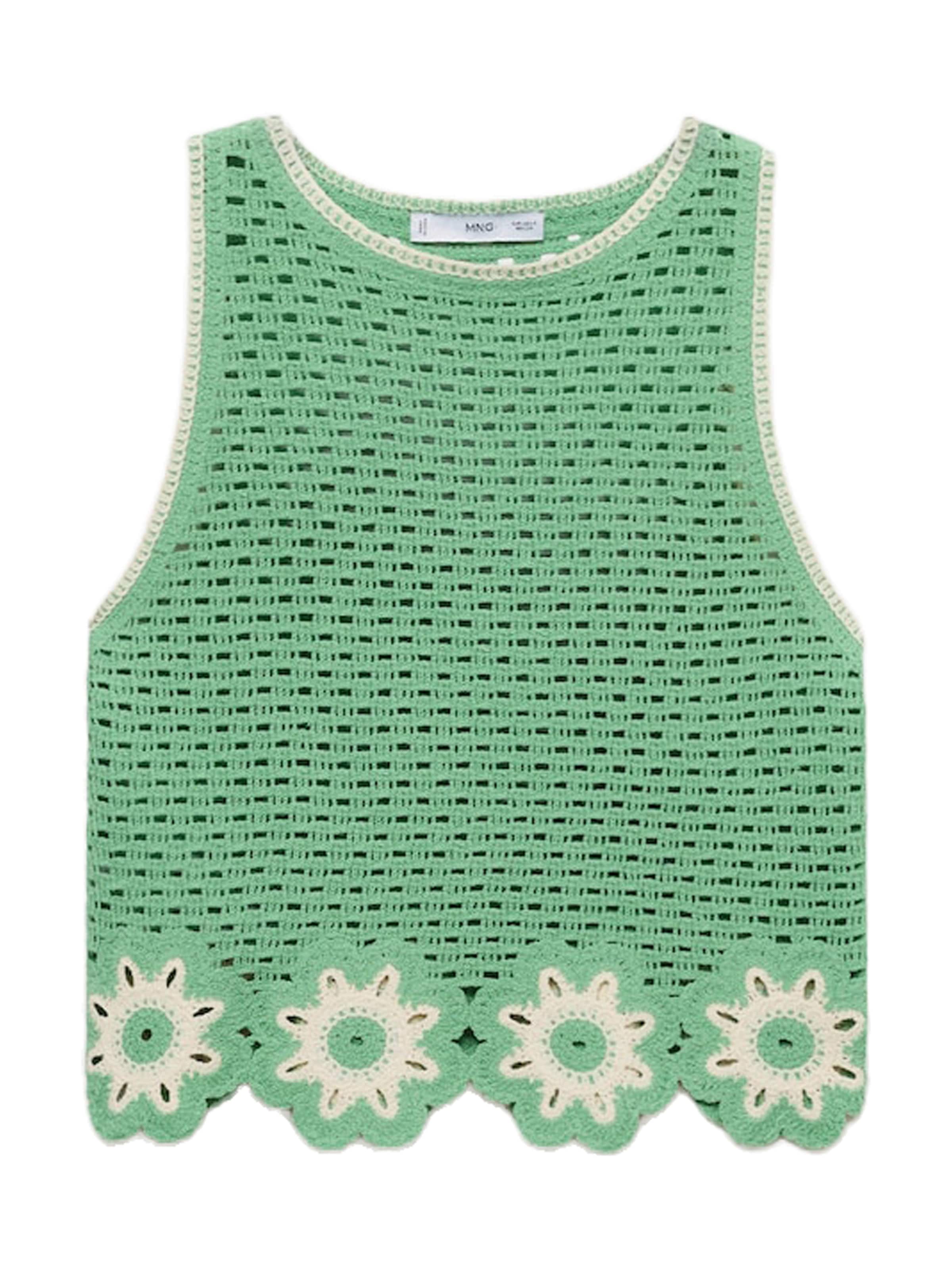 MANGO Top 'FLEUR' | zelena barva: sprednja stran