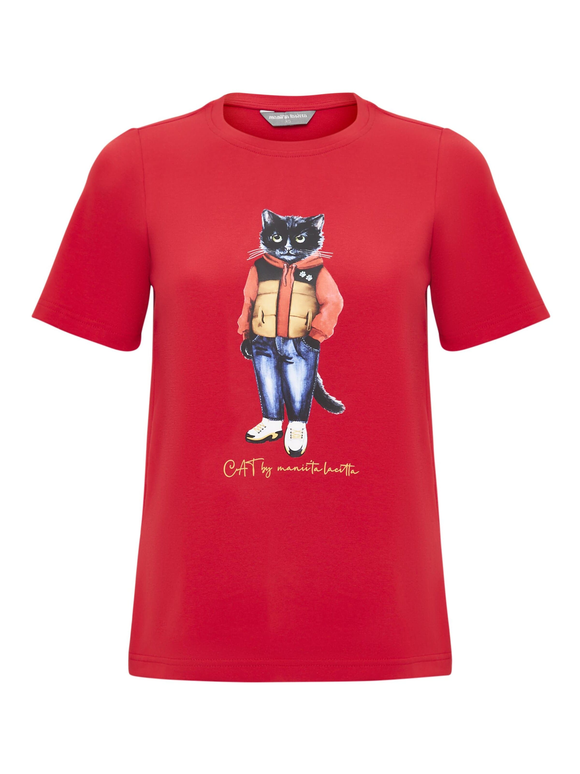Cat e Lolette Shirt 'Sport Casual Cat'‌‌‌‌‌‌‌ in Rot: Vorderseite
