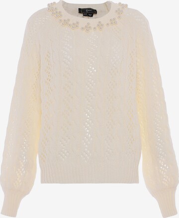 Pull-over faina en blanc : devant