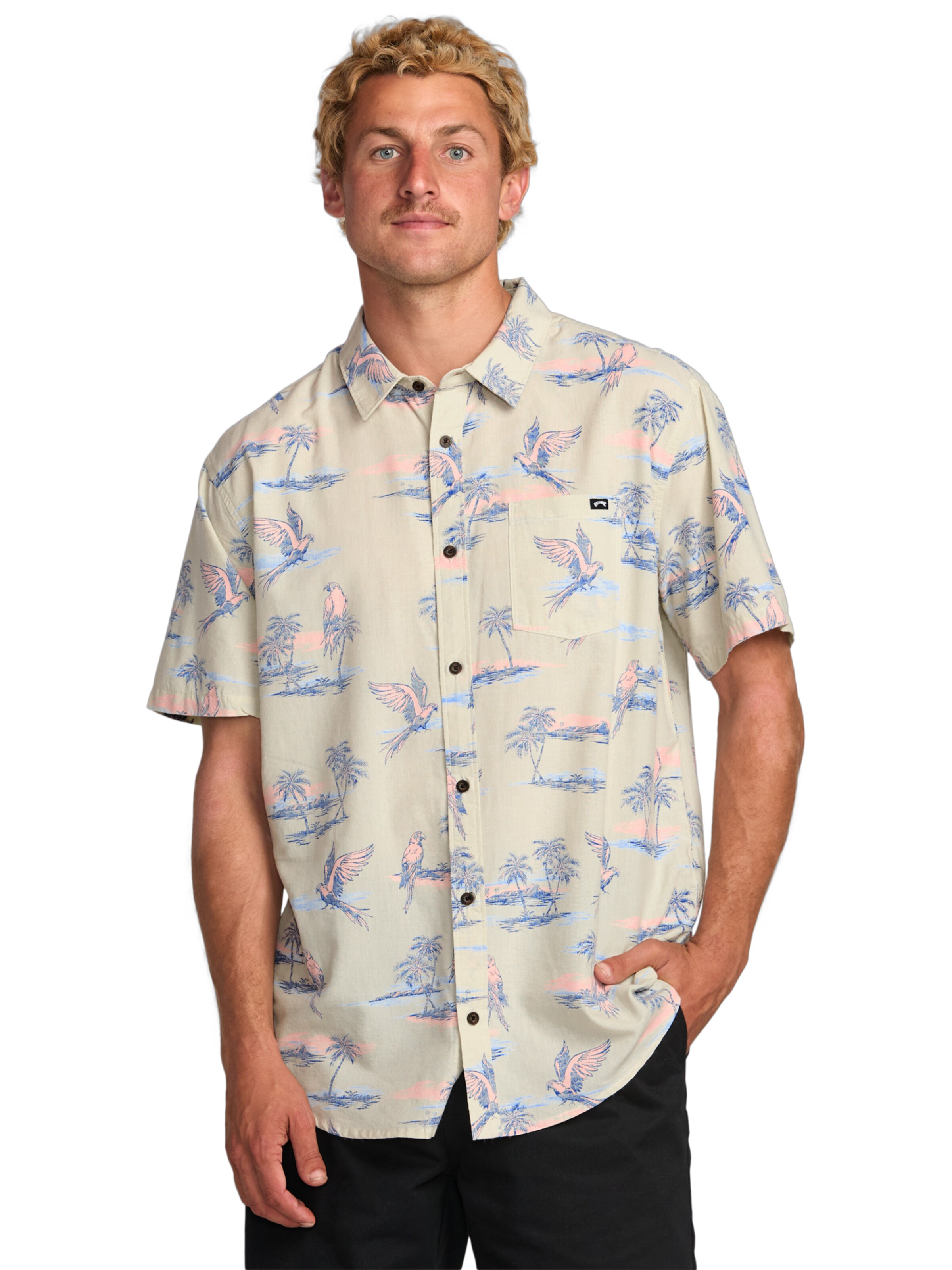 BILLABONG Comfort fit Button Up Shirt 'Sundays' in Beige: front