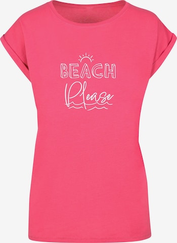 Merchcode T-Shirt 'Beach Please' in Pink: predná strana