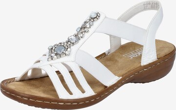 Rieker Strap Sandals in White: front