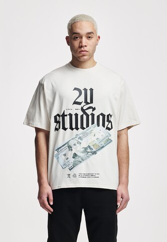 2Y Studios T-shirt 'Razor' i vit: framsida