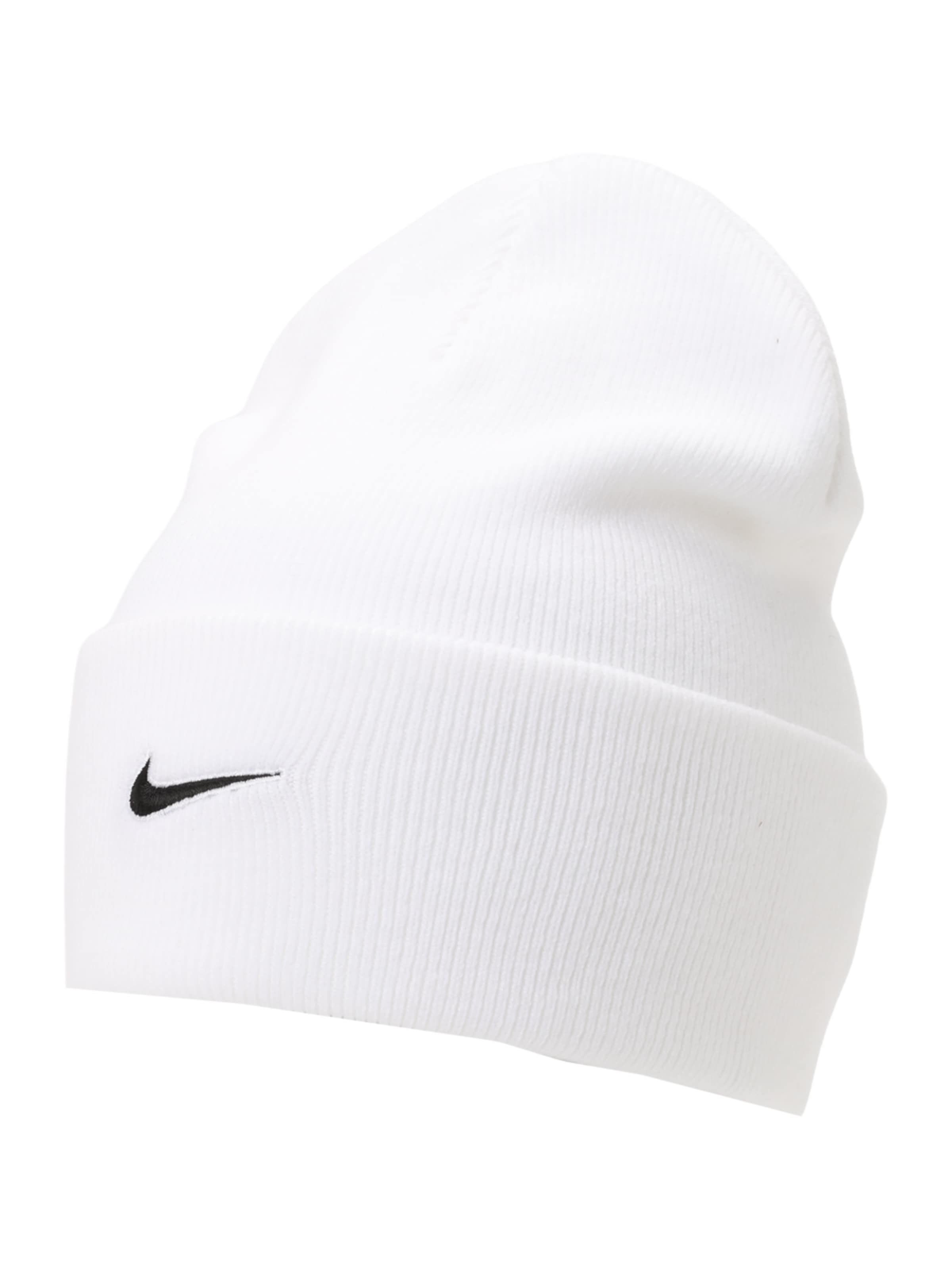 Bonnet 'Peak Swoosh' Nike Sportswear en blanc : devant