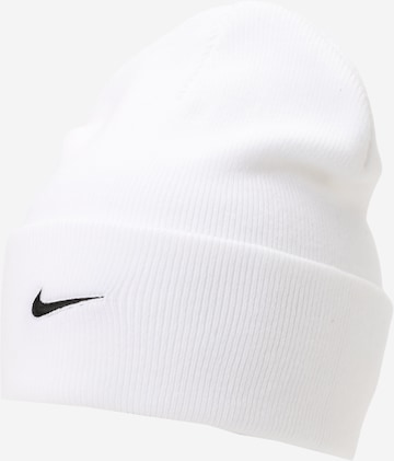 Bonnet 'Peak Swoosh' Nike Sportswear en blanc : devant