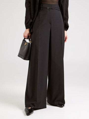 Wide leg Pantaloni con piega frontale 'Tilda8' di BOSS in nero: frontale