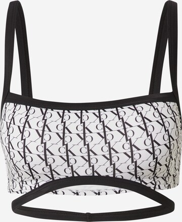 Calvin Klein Swimwear Bandeau Bikinioverdel i hvid: forside