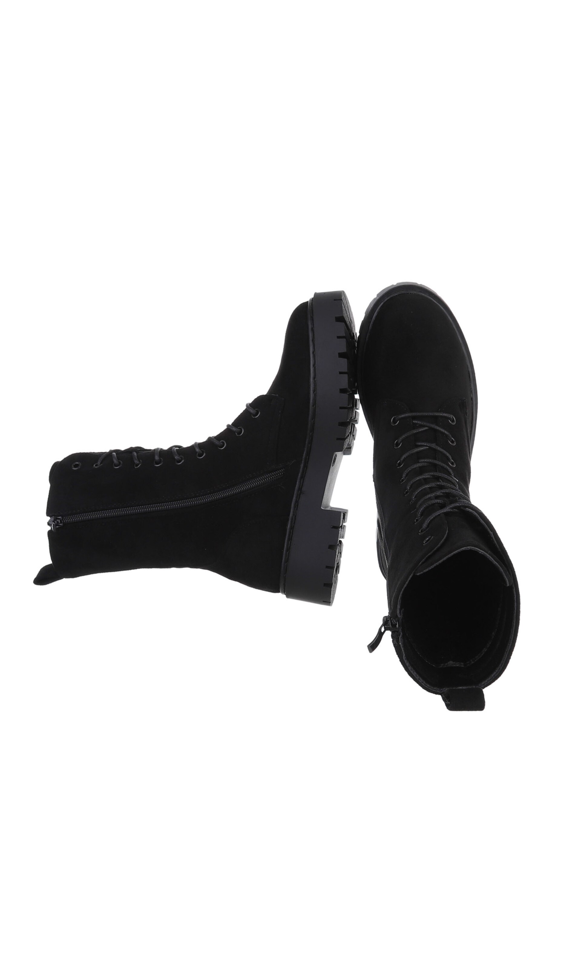 Ital-Design Schnürstiefelette in Schwarz