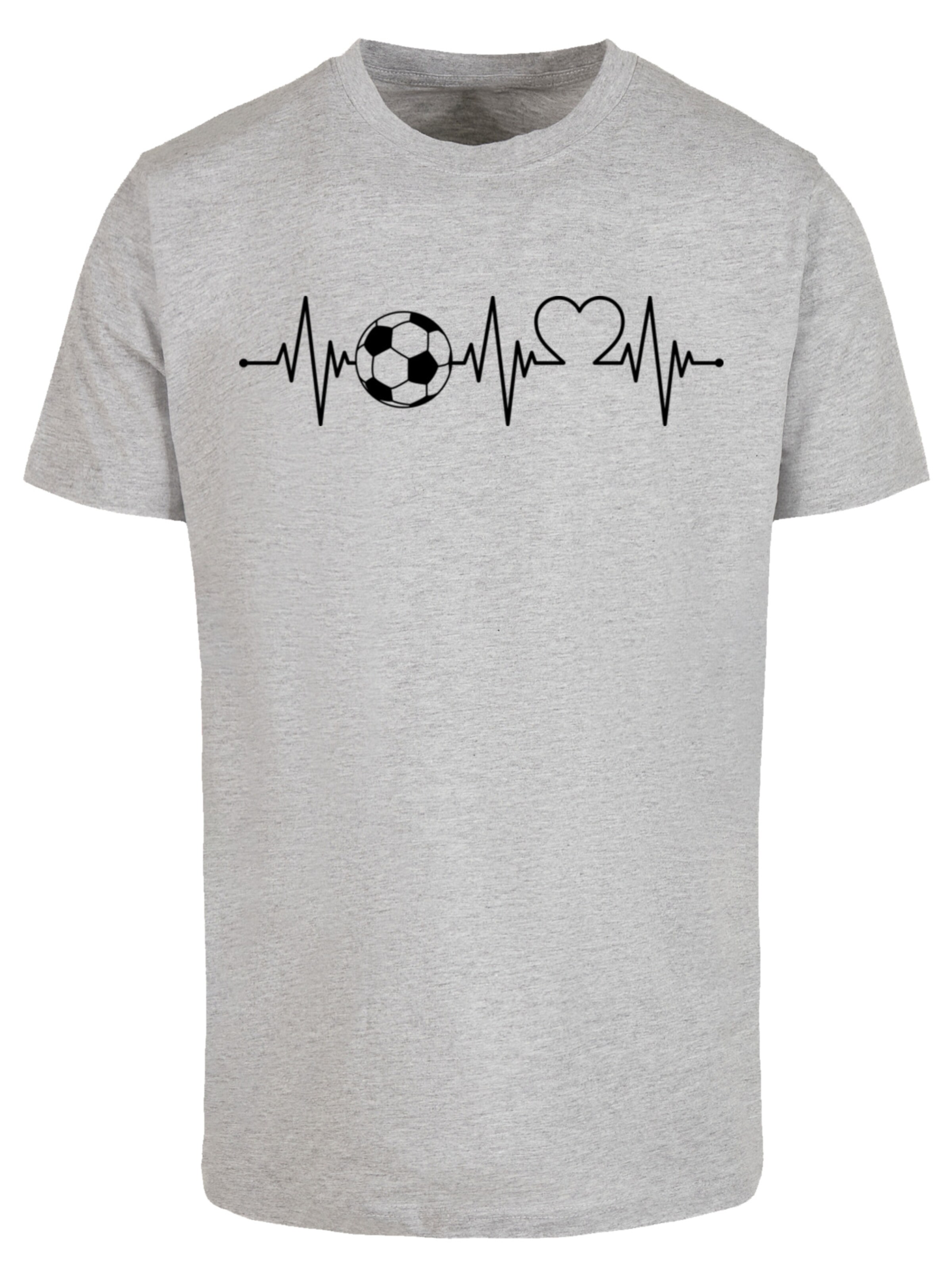 F4NT4STIC Shirt 'Heartbeat Soccer' in Grey: front
