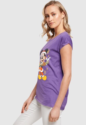 T-shirt 'Mickey Mouse - Merry Christmas Gold' ABSOLUTE CULT en violet