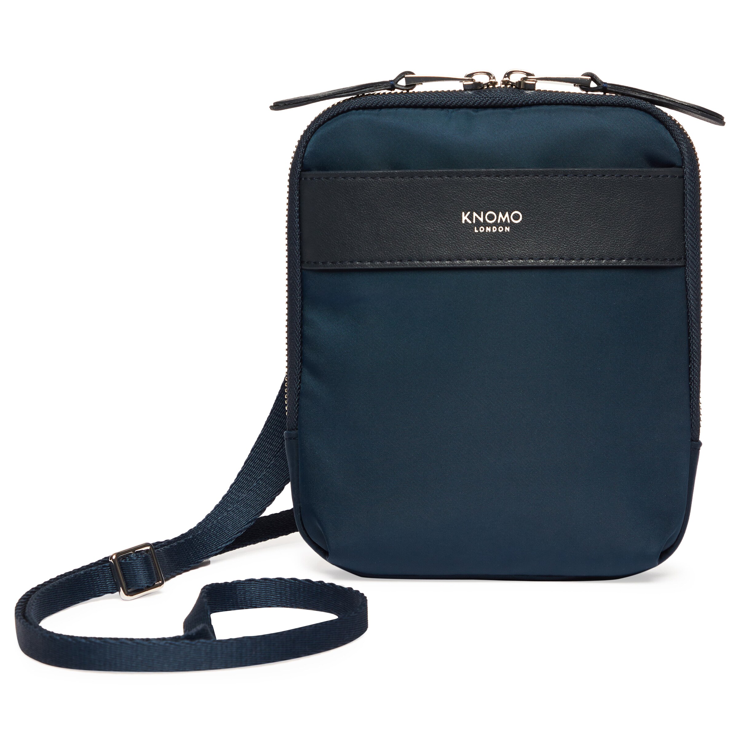 KNOMO Schoudertas in Blauw: voorkant