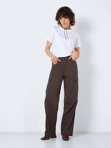 Noisy may Wide leg Cargo Pants 'DREWIE' in Brown