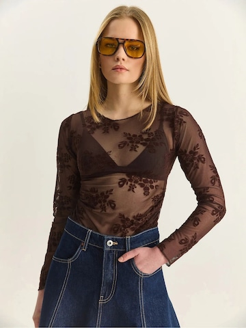 Bianco Lucci Bluse in Braun