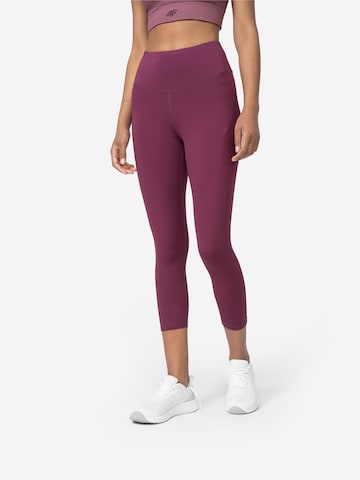 4F Skinny Workout Pants in Purple: front