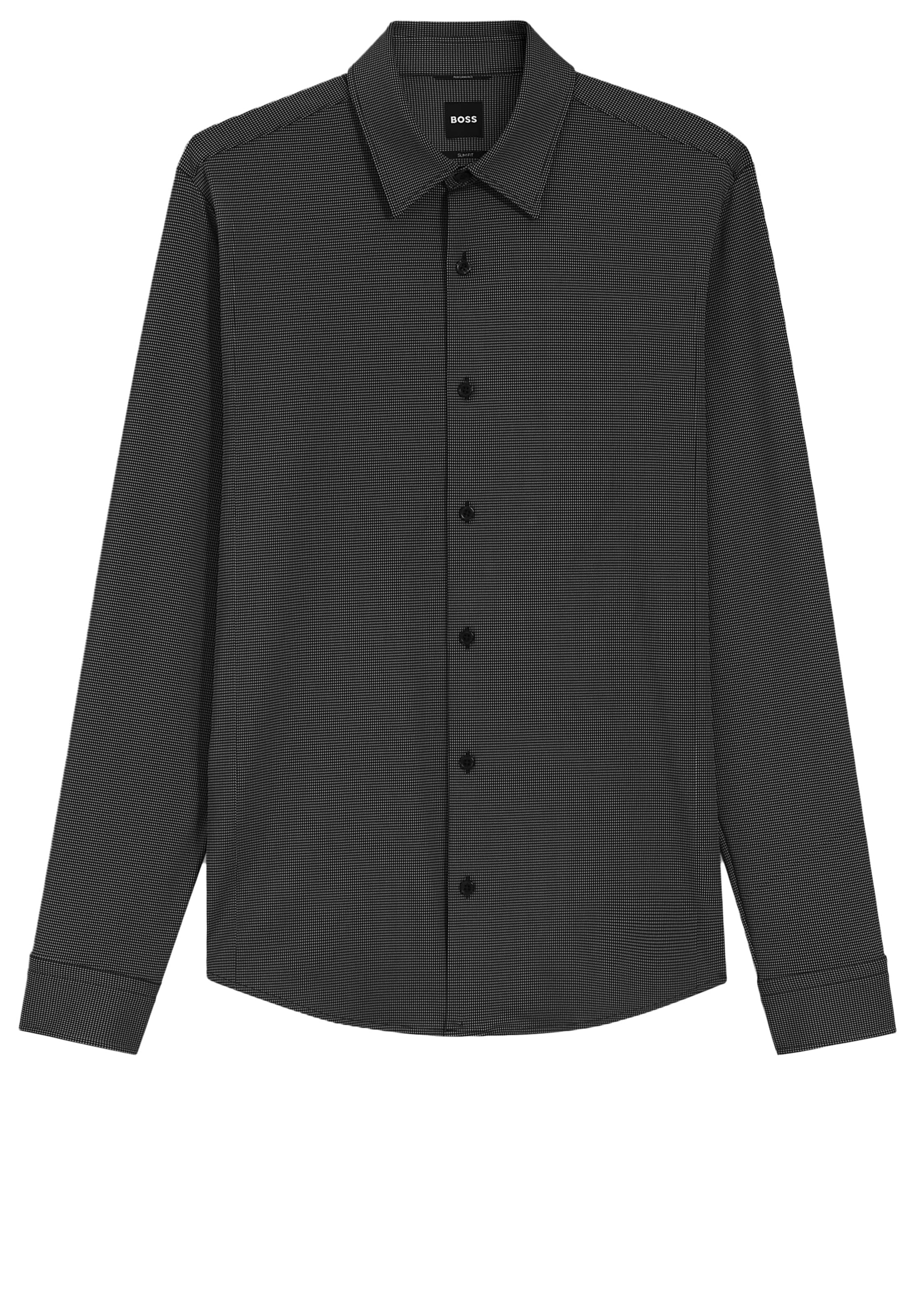 BOSS Regular Fit Businesshemd in Schwarz: Vorderseite