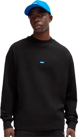 HUGO Sweatshirt 'Cotton terry' in Black: front