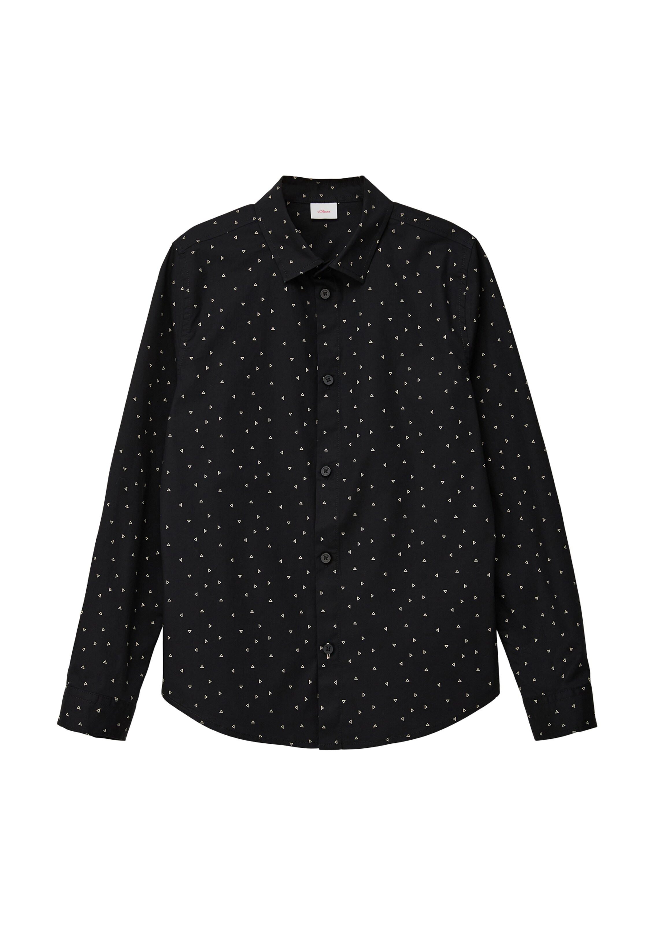 s.Oliver Slim Fit Hemd in Schwarz: Vorderseite