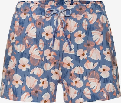 VIVANCE Pyjamashorts in rauchblau / braun / pfirsich / weiß, Produktansicht