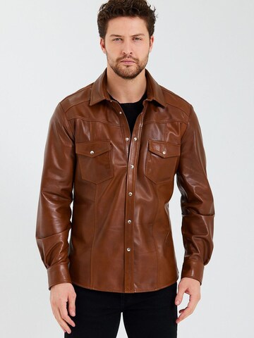 Ron Tomson Between-Season Jacket in Brown: front