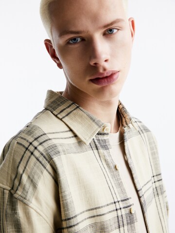 Pull&Bear Comfort fit Button Up Shirt in Brown