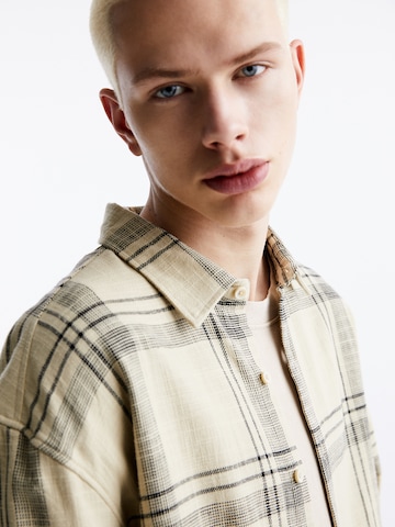 Pull&Bear Comfort fit Button Up Shirt in Brown