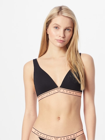 Emporio Armani Triangle Bra in Black: front