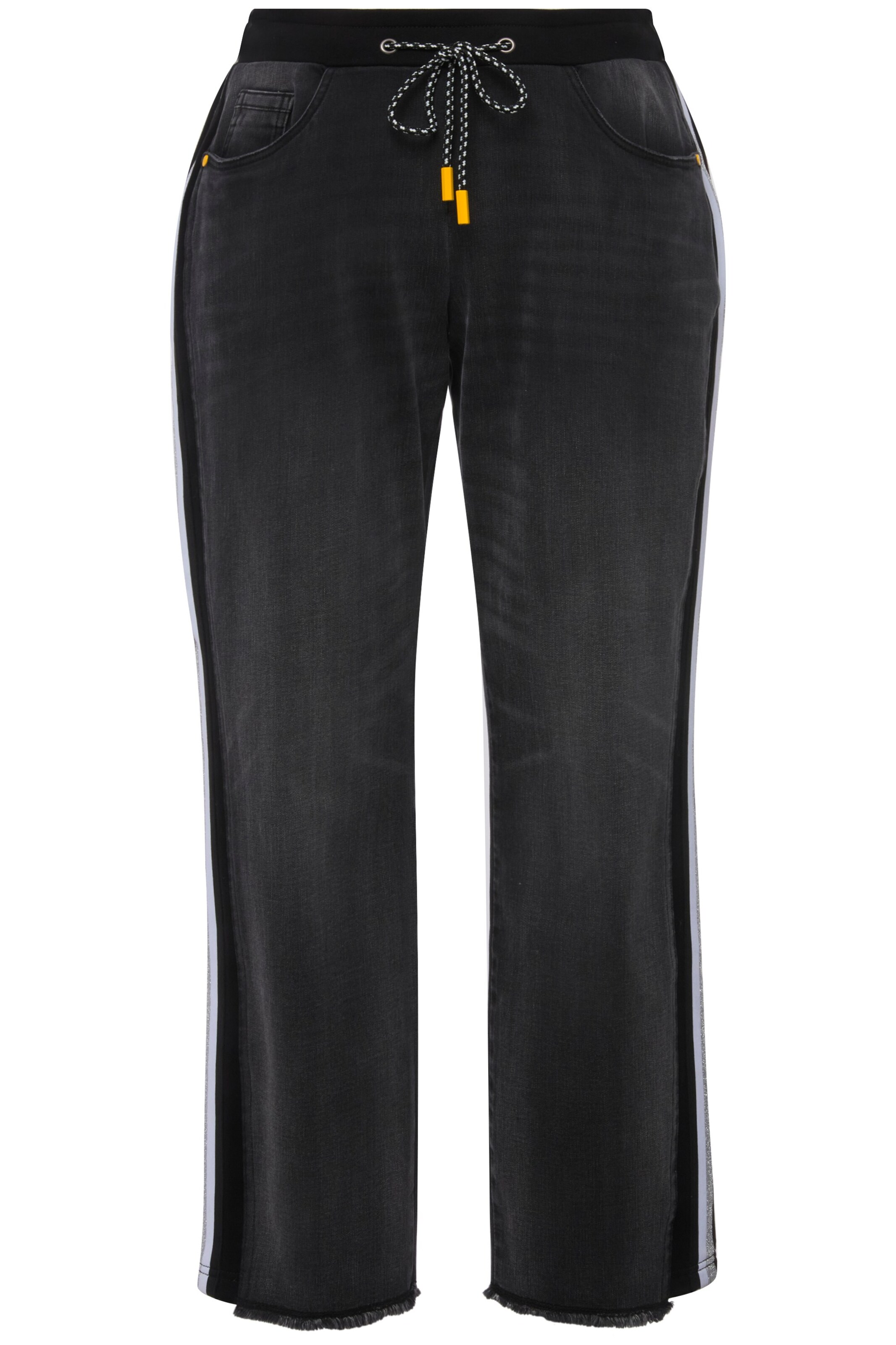 Ulla Popken Loosefit Hose in Schwarz: Vorderseite