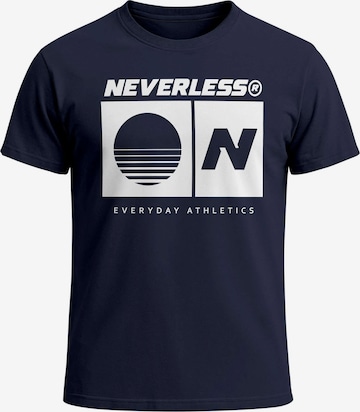 Neverless Shirt 'Sunset Sport Logo' in Blue: front