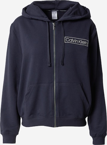 Calvin Klein Underwear Zip-Up Hoodie in Blue: front