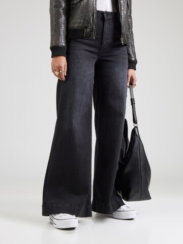 Rich & Royal Wide leg Jeans 'Marlene' in Zwart: voorkant