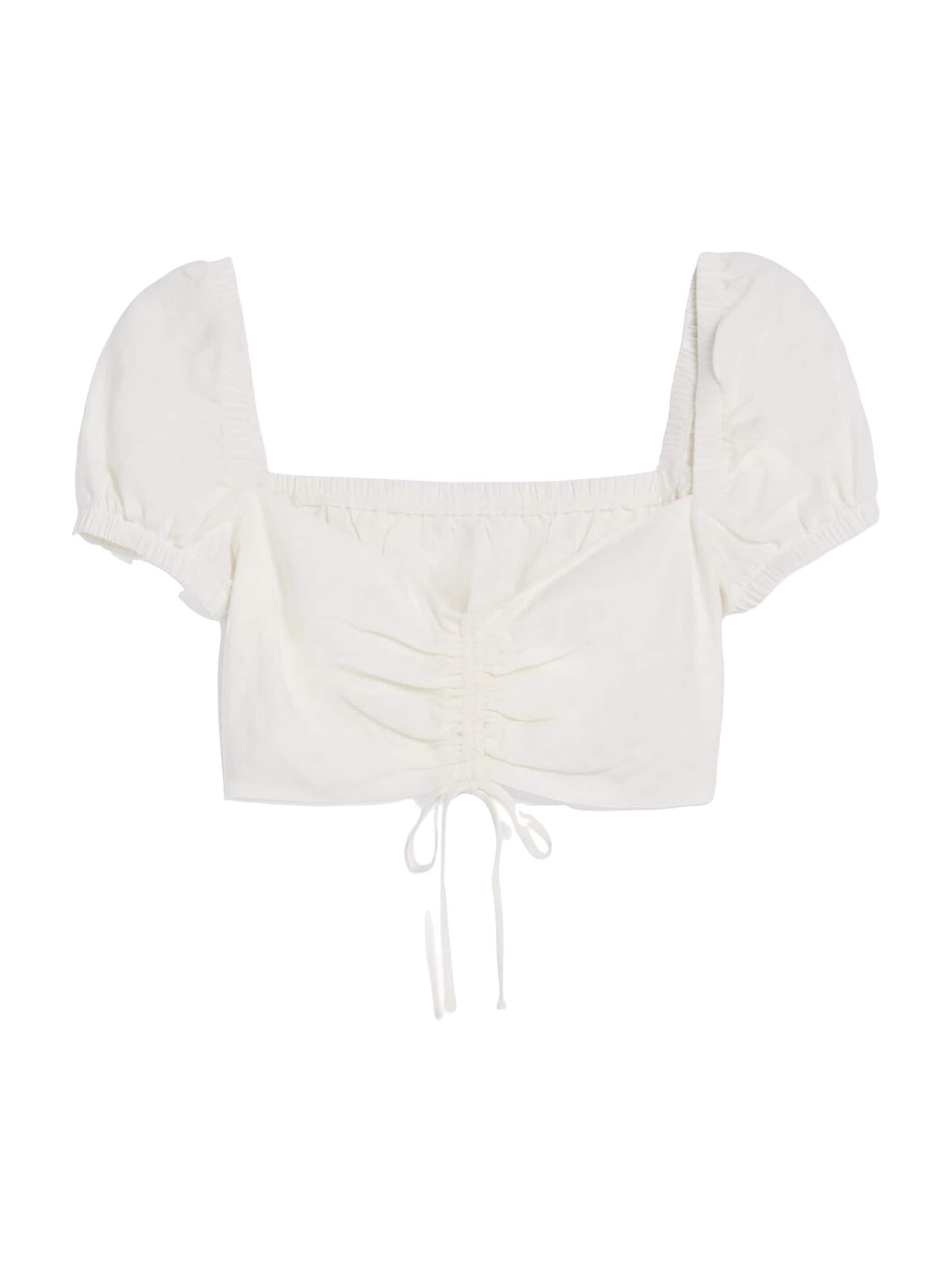 BershkaBluza - bijela boja: prednji dio