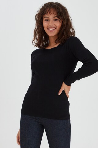 PULZ Jeans Strickpullover 'PZSARA' in Schwarz: predná strana