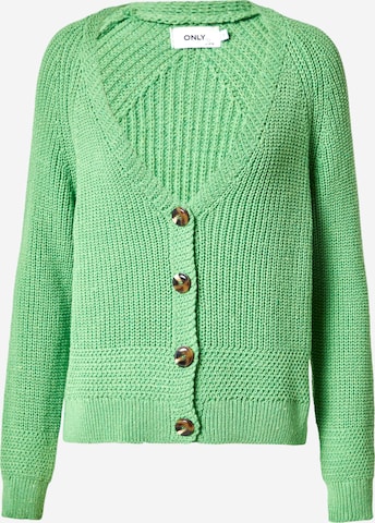 ONLY Knit Cardigan 'BELLA' in Green: front