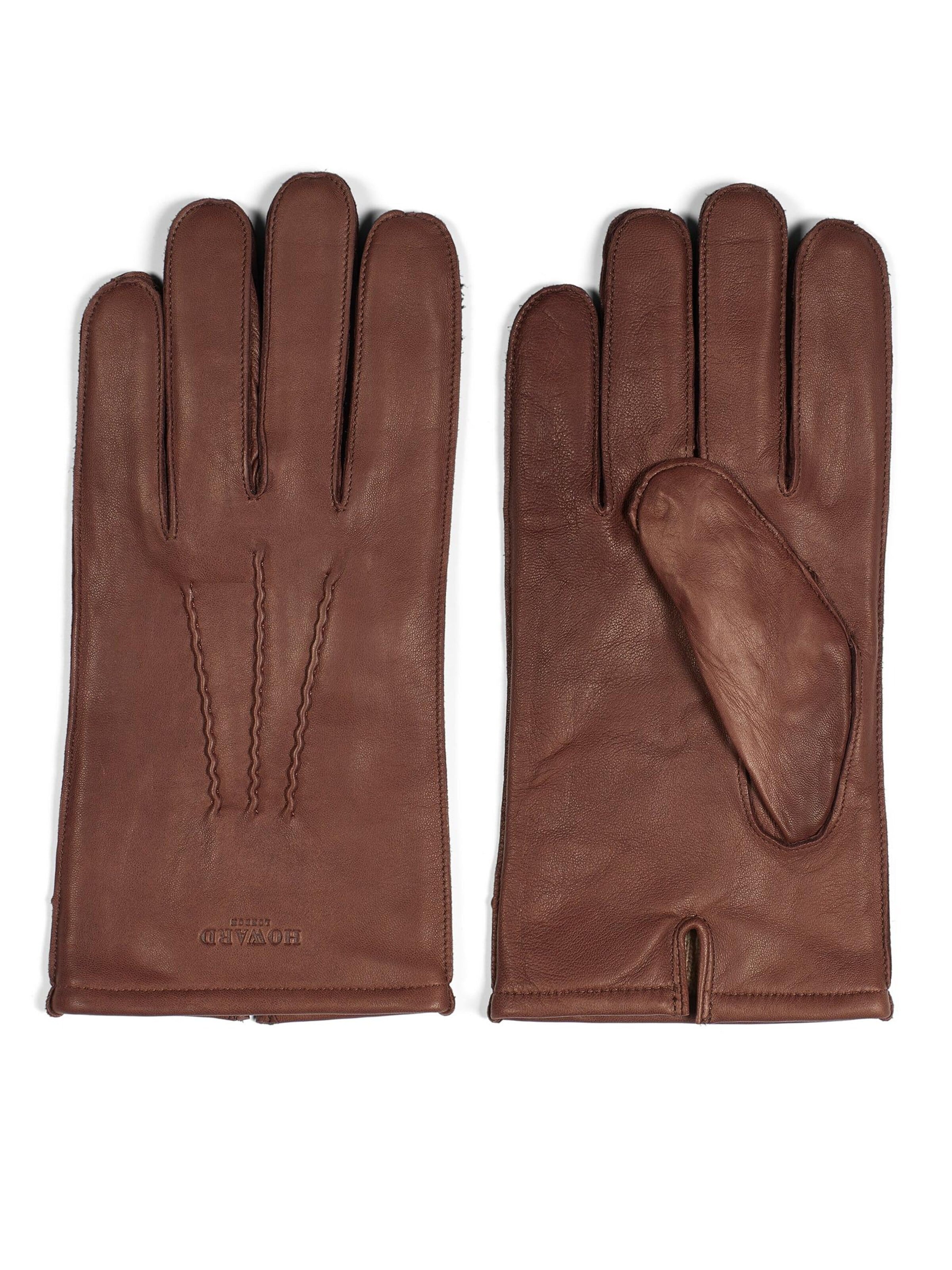 Howard London Full finger gloves 'Leather Gloves William Brown' in L-XL in Brown, Item view